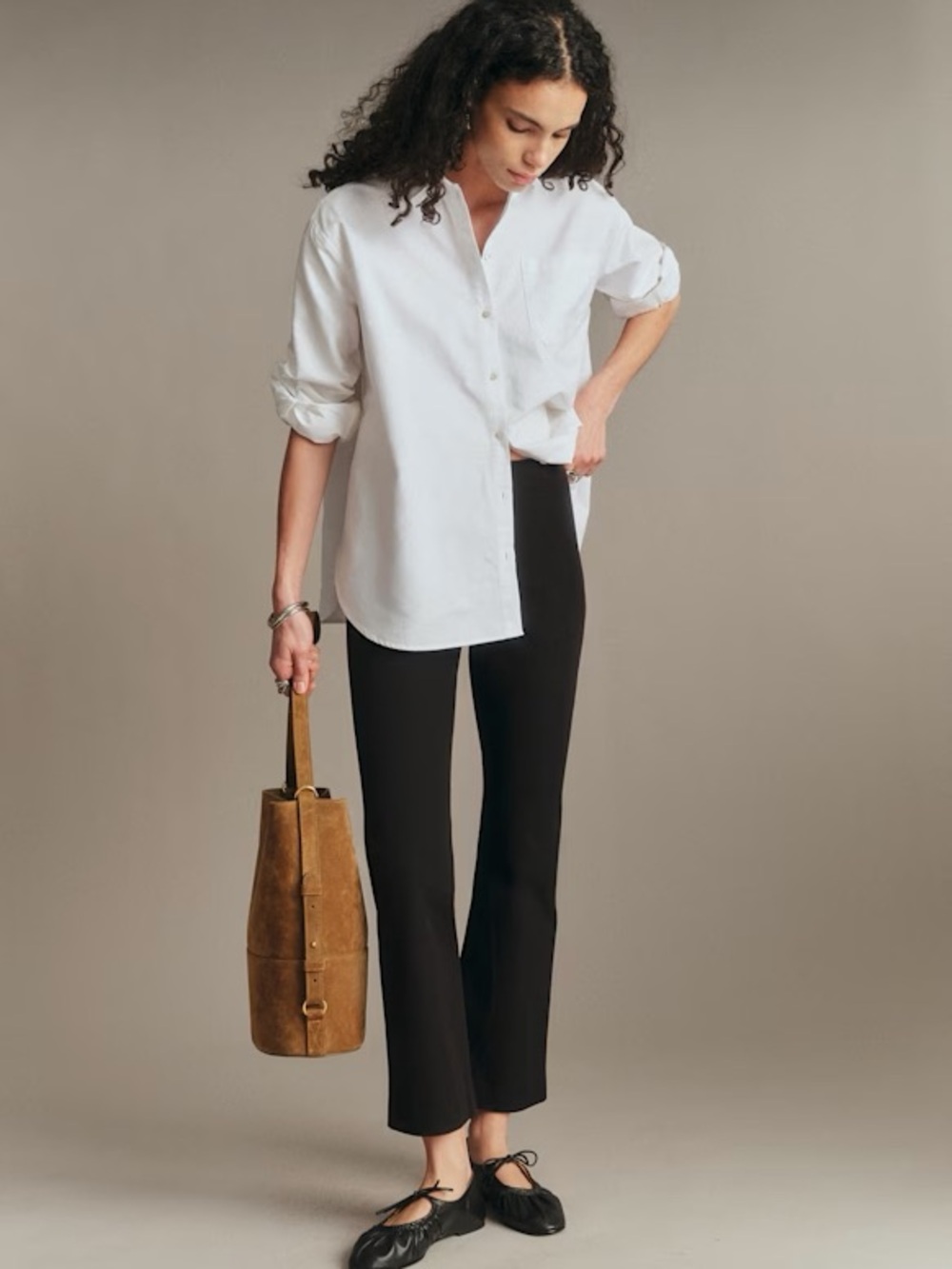 Sezane Ciara Cropped Ponte Pants in black stretch size 44 US 12